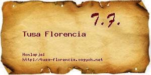 Tusa Florencia névjegykártya